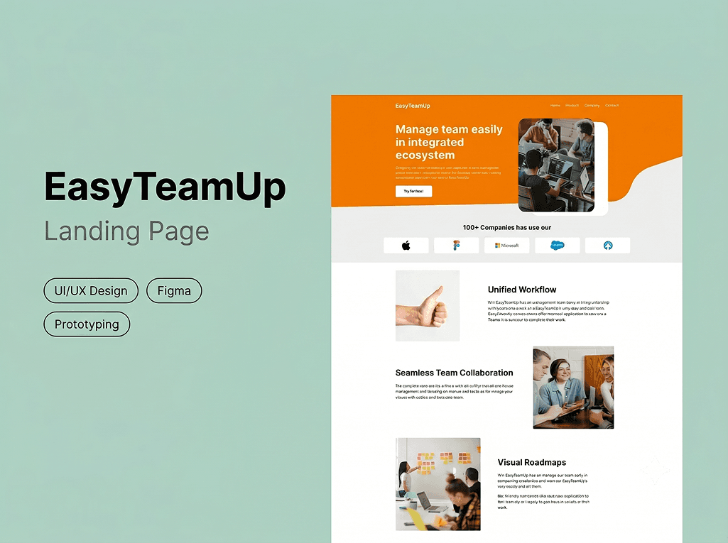 EasyTeamUp - Landing Page